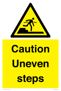 Caution Uneven steps